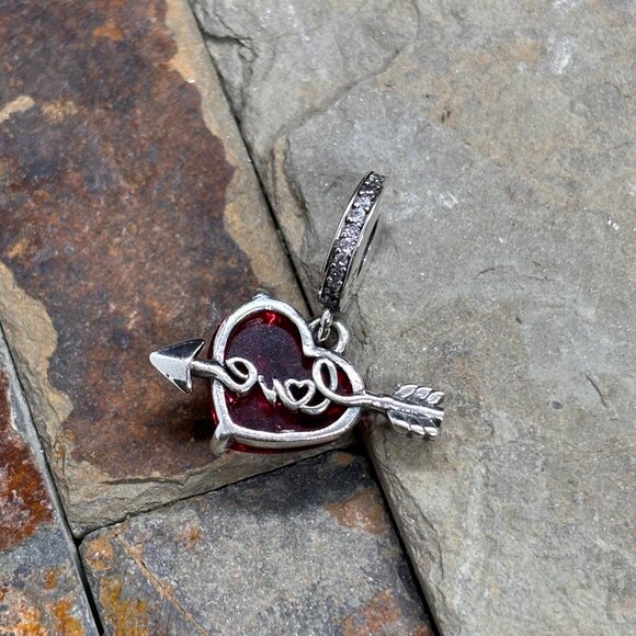 Pink Heart Love Dangle Bracelet Charm Pendant -S925 Sterling Silver Fits Pandora - Picture 6 of 6